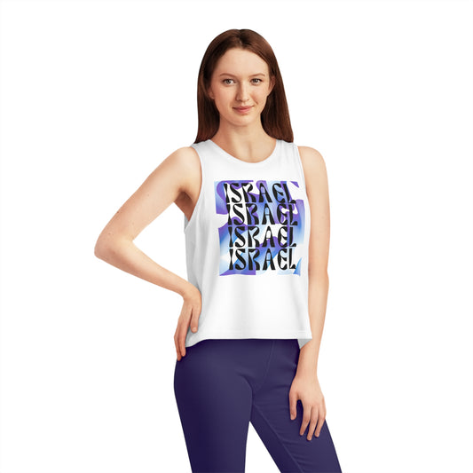 Flow & Squiggle Israel Indigo Square Dancer Cropped Tank Top