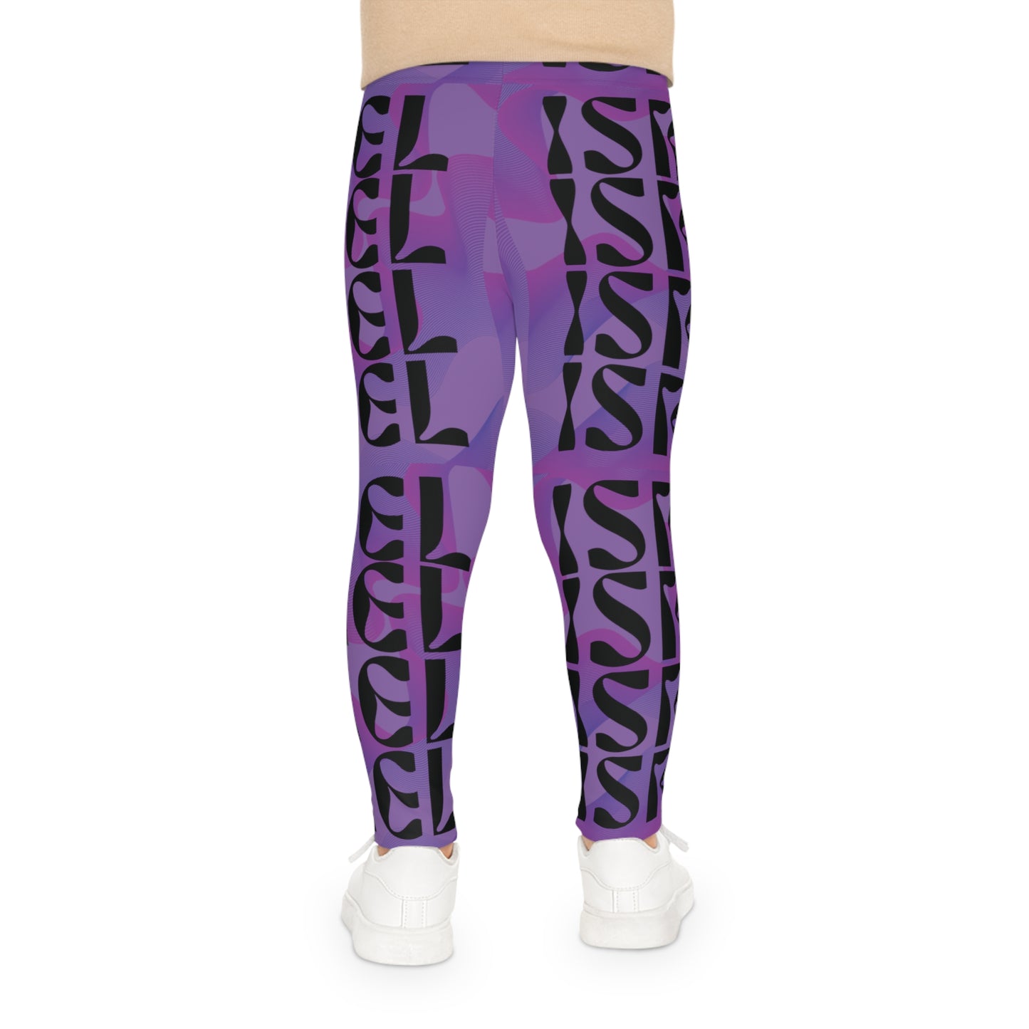 Flow & Squiggle Israel Purple on Purple Kids Leggings