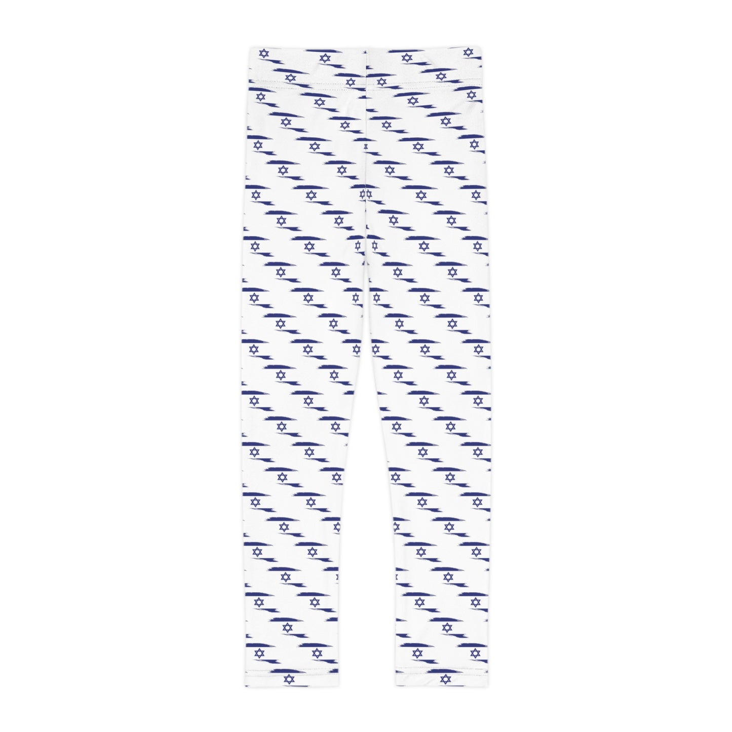 Ilay Israel Flag Pattern on White Kids Leggings