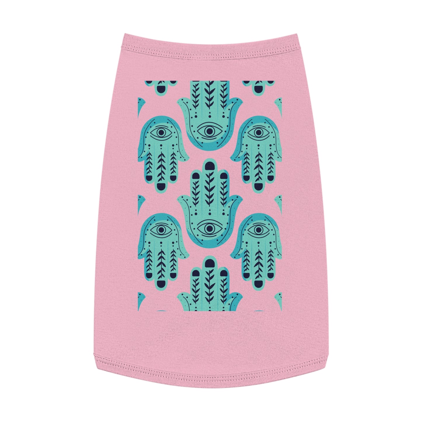 Hannah Bright Turquoise Hamsa Pattern Pet Tank Top