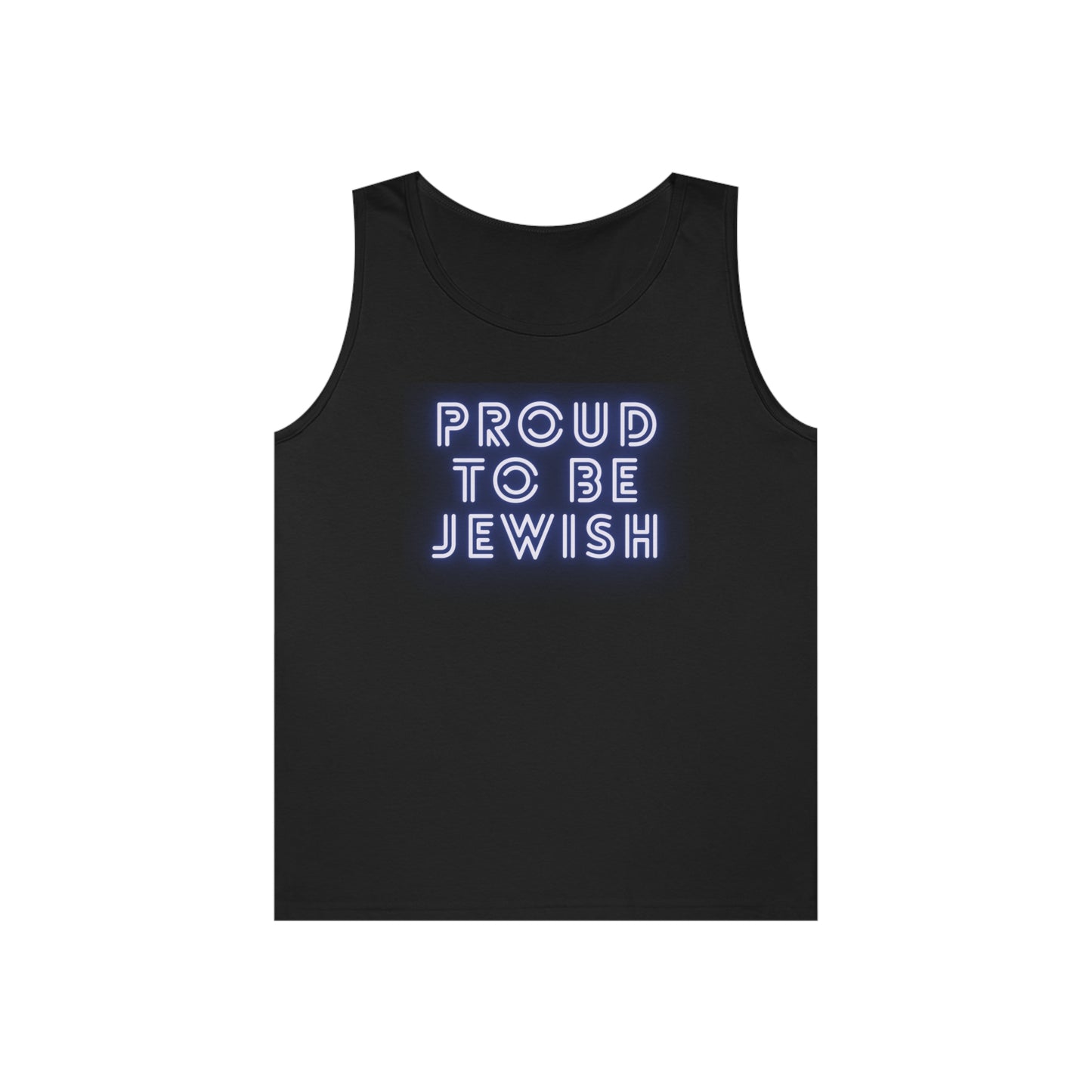 Proud To Be Jewish Blue & White Bubbles Unisex Heavy Cotton Tank Top