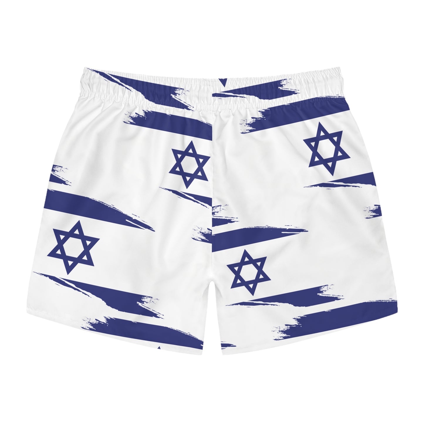 Ilay Larger Israel Flag Pattern on White Swim Trunks