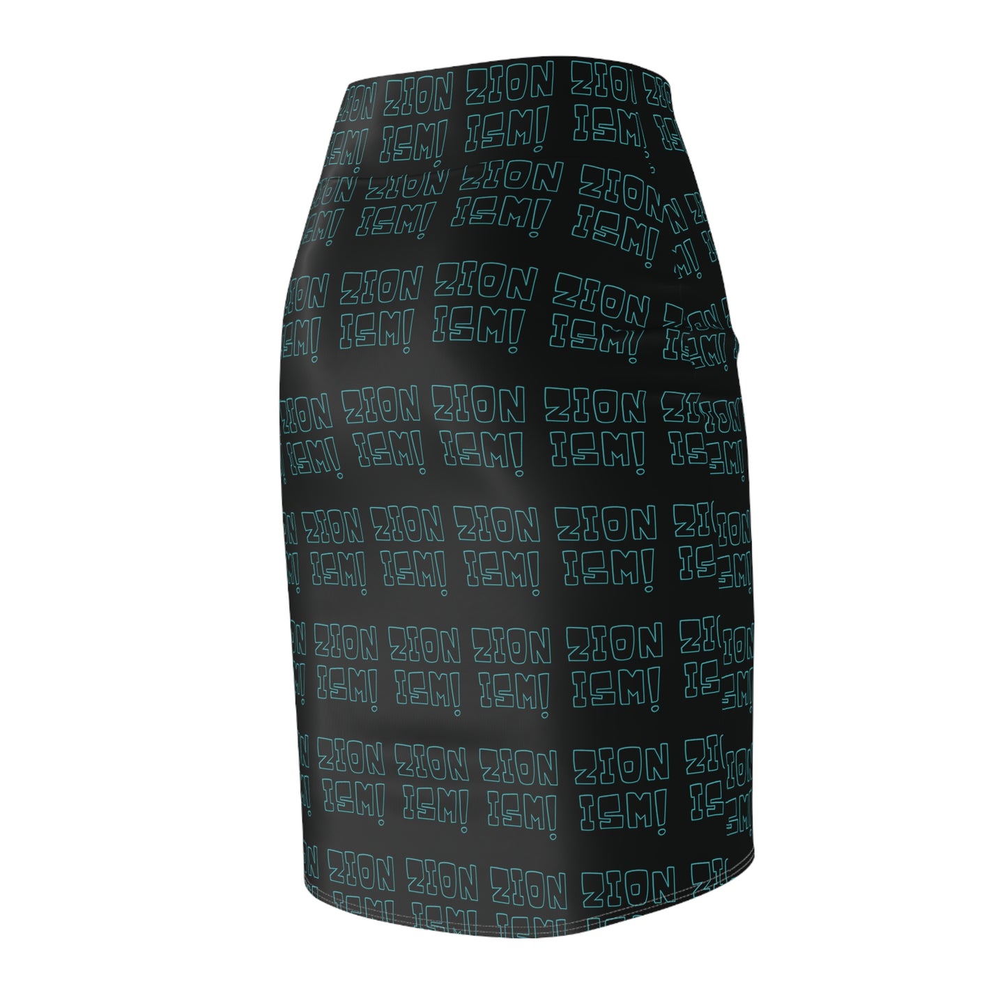 ZION Black Teal on Black Women's Pencil Skirt