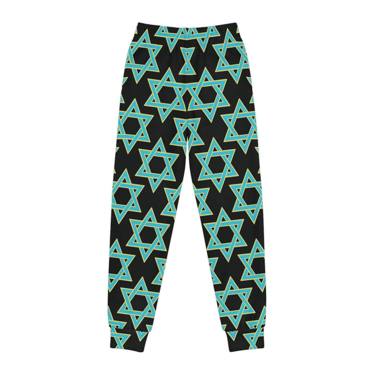 Akira Turquoise & Green Magan David on Black Youth Joggers