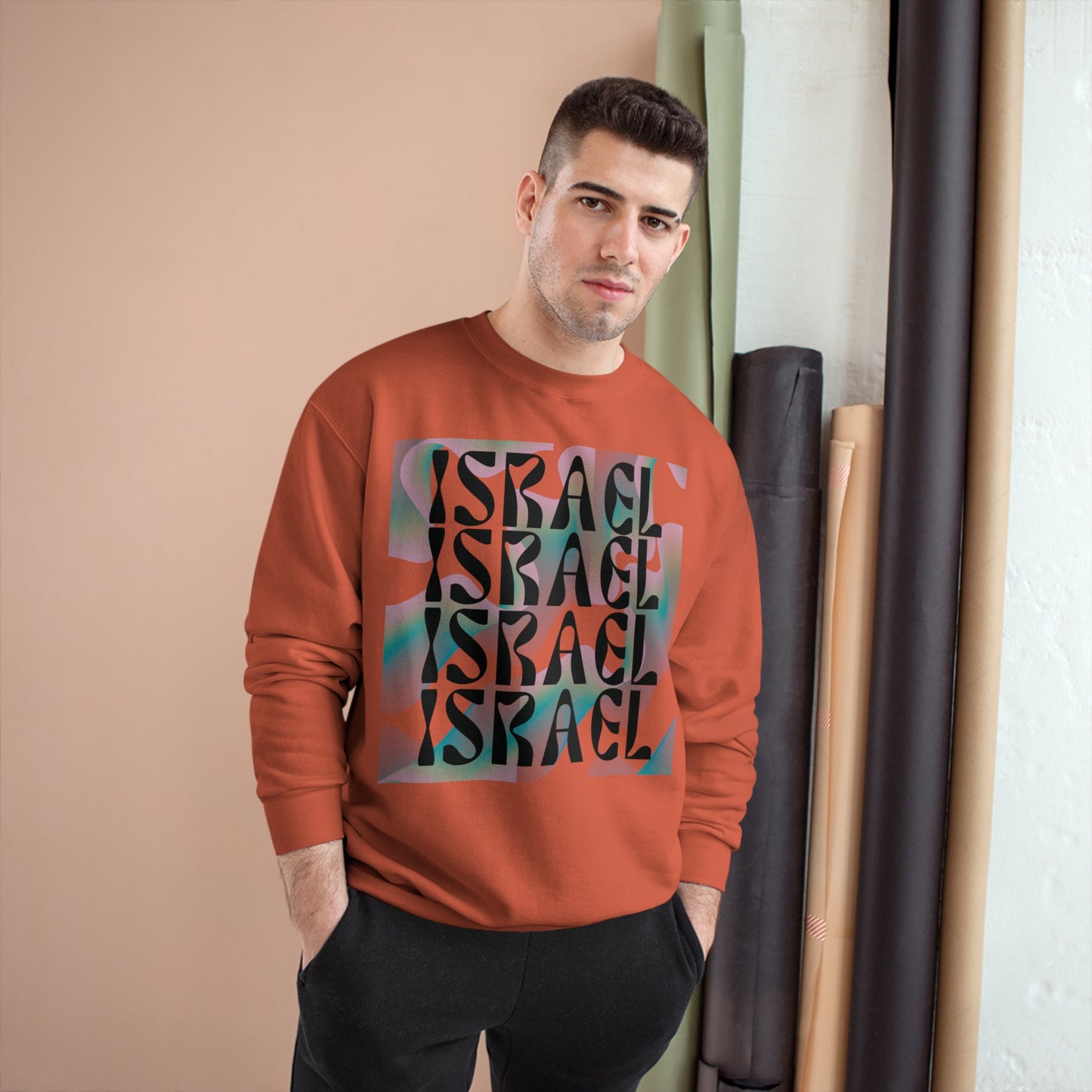 Flow & Squiggle Israel Teal Square Champion Sweatshirt