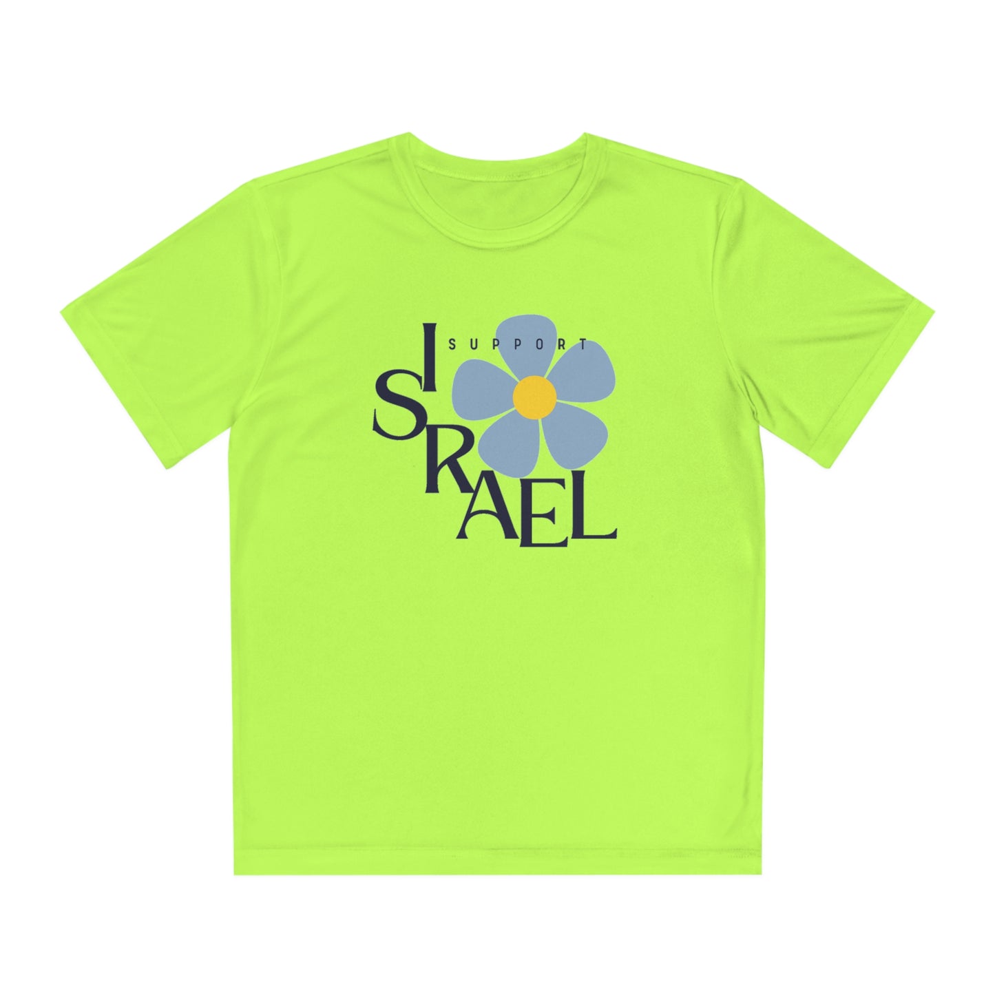 Isa Black Support Israel Flower Youth Competitor Tee