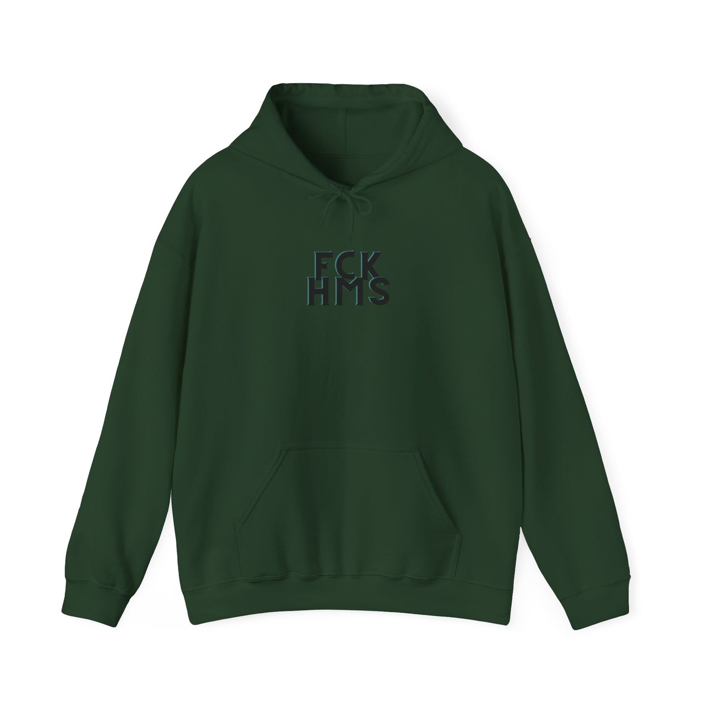 FCK HMS Black & Teal Unisex Heavy Blend™ Hooded Sweatshirt