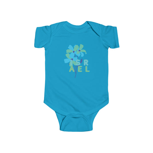 Blue Israel Flower Infant Fine Jersey Bodysuit