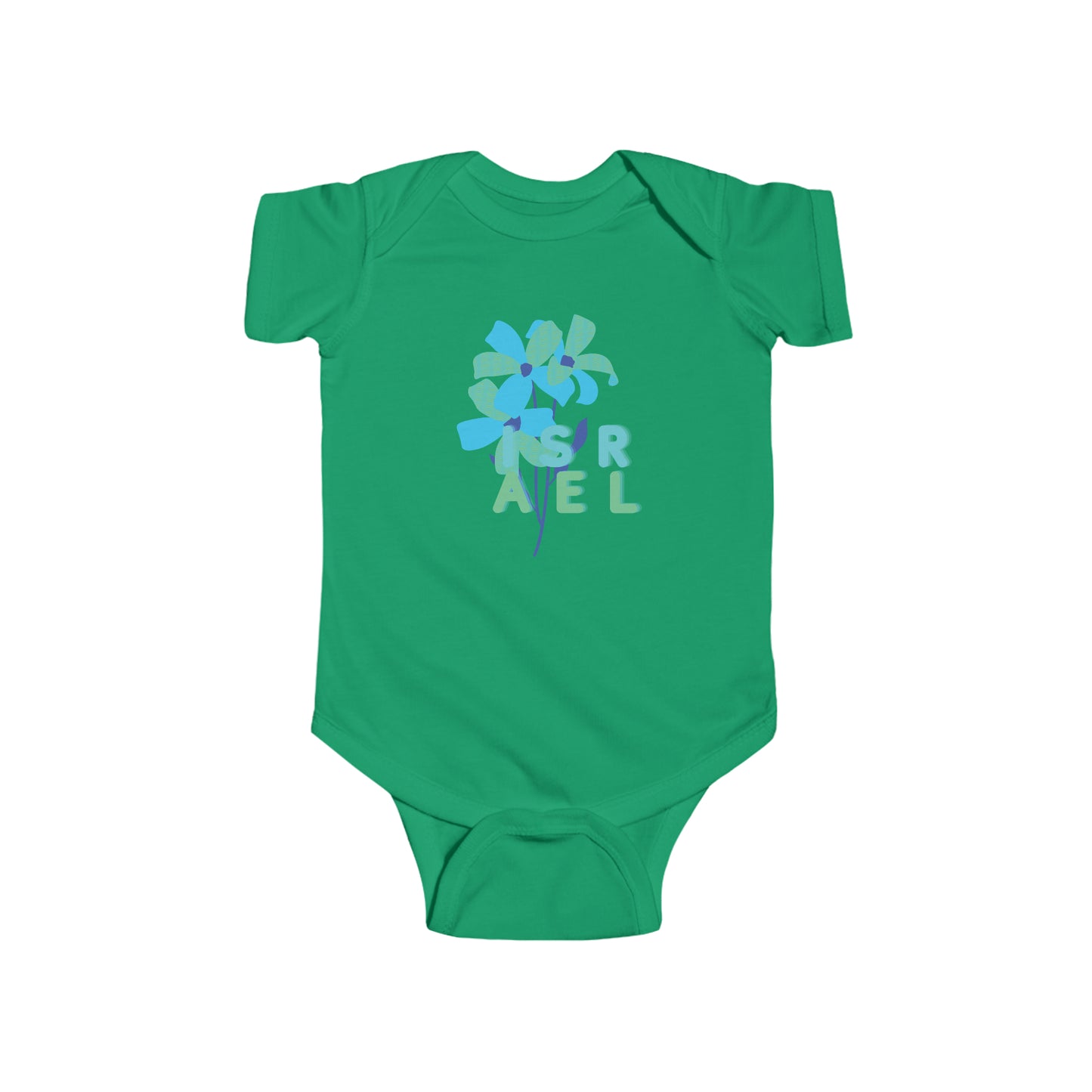 Blue Israel Flower Infant Fine Jersey Bodysuit