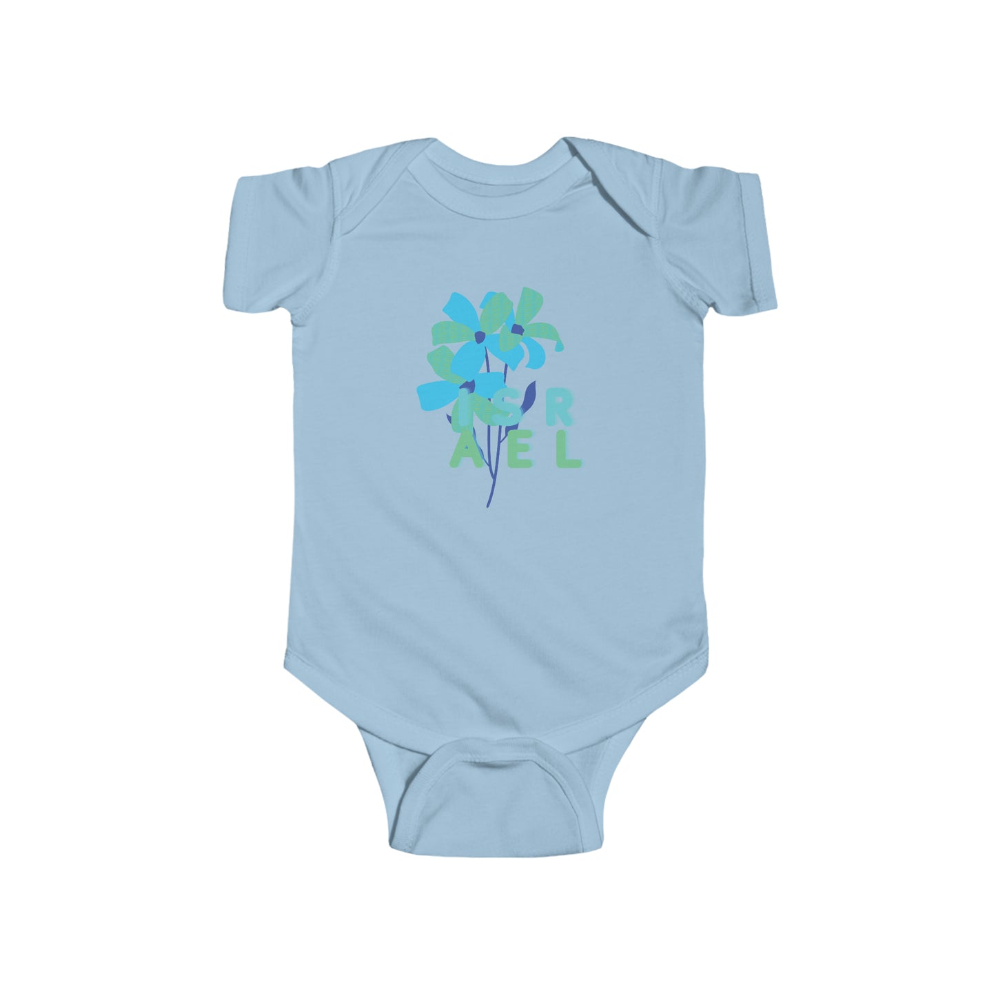 Blue Israel Flower Infant Fine Jersey Bodysuit