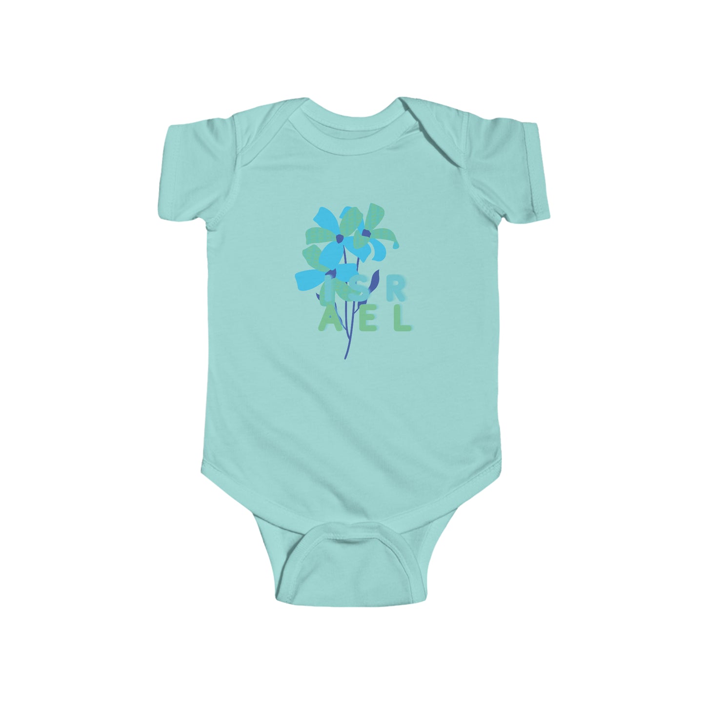 Blue Israel Flower Infant Fine Jersey Bodysuit