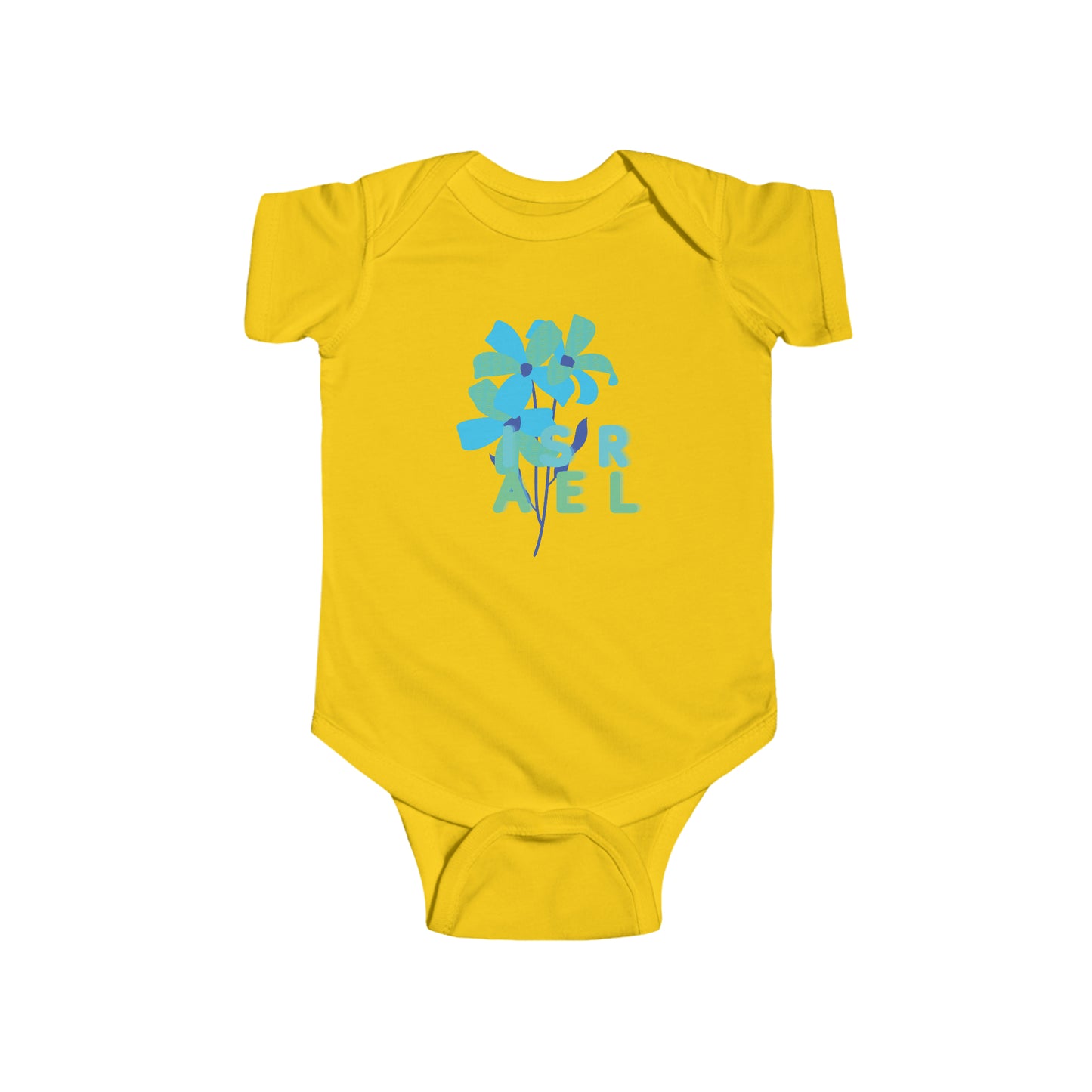 Blue Israel Flower Infant Fine Jersey Bodysuit