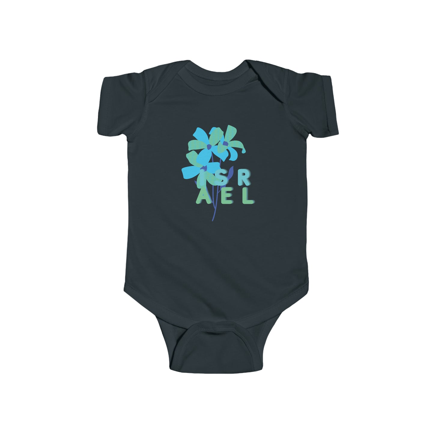 Blue Israel Flower Infant Fine Jersey Bodysuit