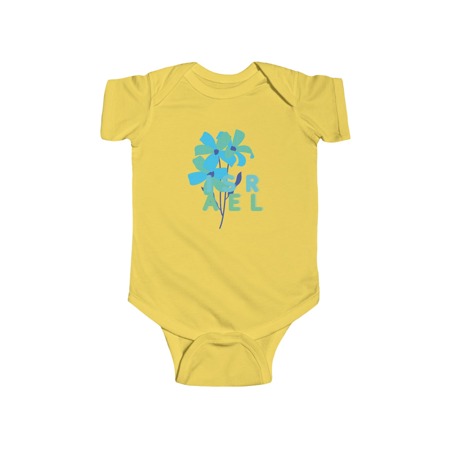 Blue Israel Flower Infant Fine Jersey Bodysuit