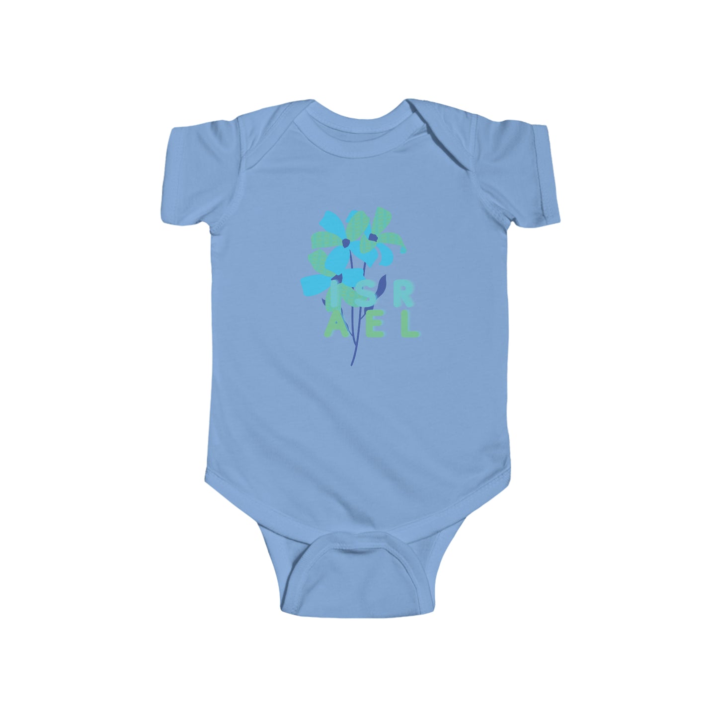 Blue Israel Flower Infant Fine Jersey Bodysuit