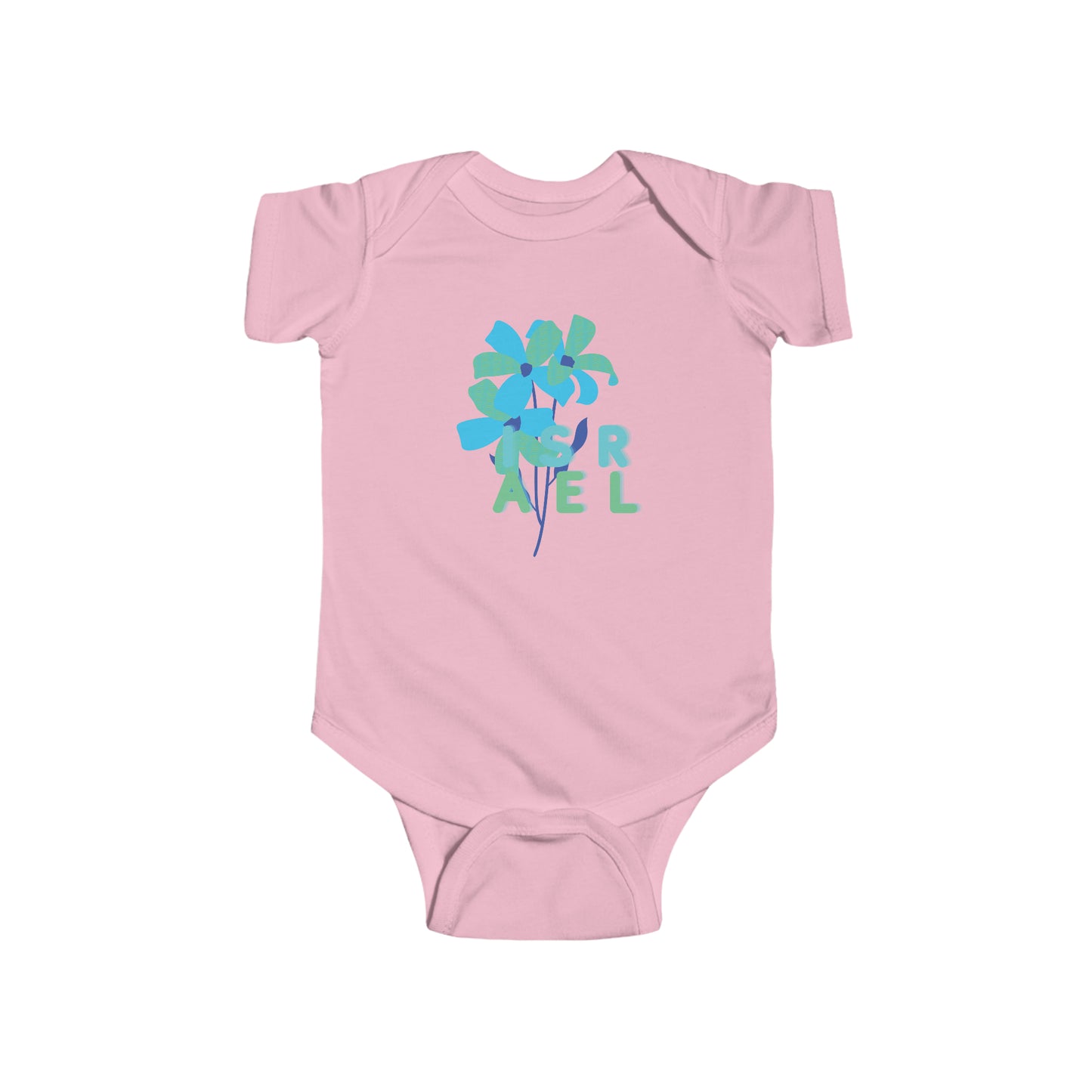 Blue Israel Flower Infant Fine Jersey Bodysuit