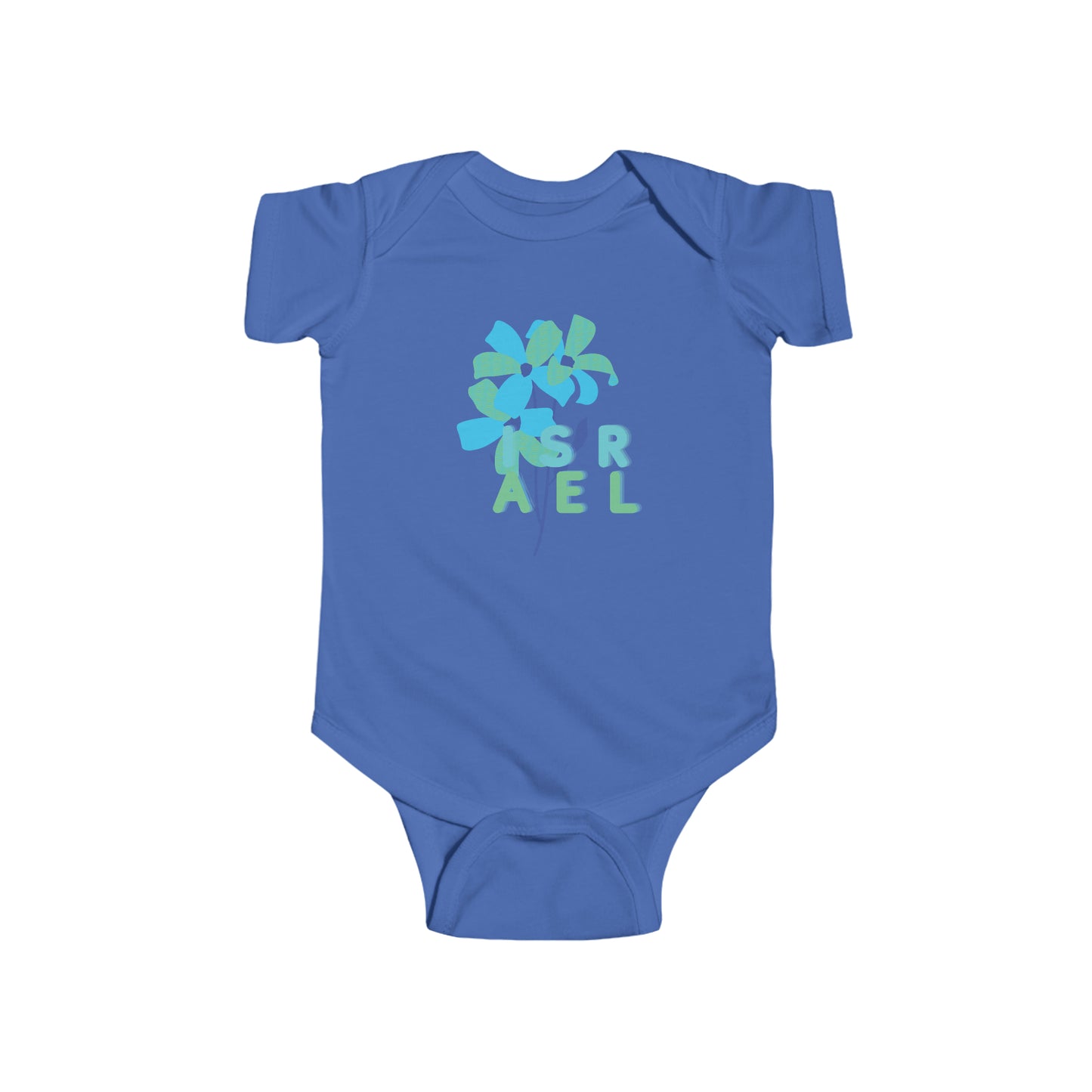 Blue Israel Flower Infant Fine Jersey Bodysuit