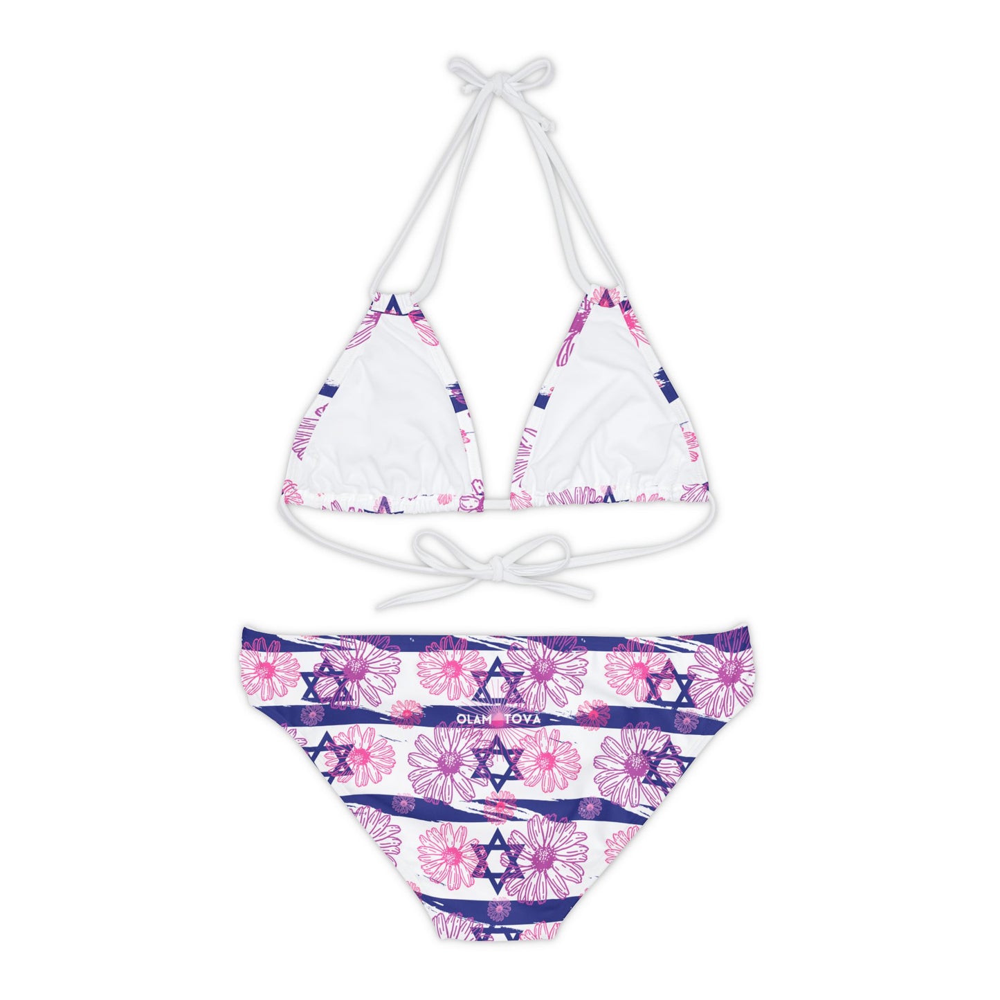 Israel Flowers Summer Swim Strappy Bikini Set