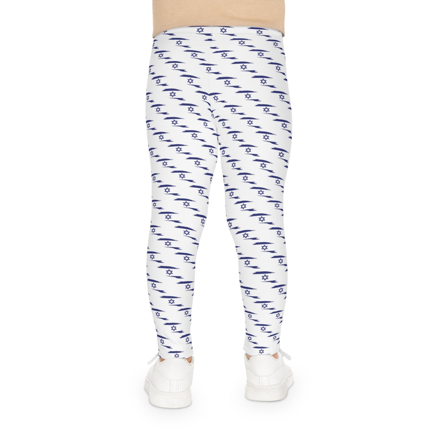 Ilay Israel Flag Pattern on White Kids Leggings