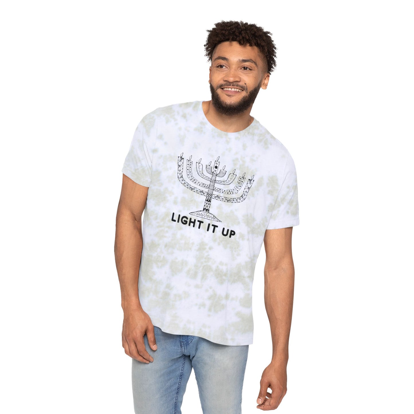 Ilan Black Menorah Tie-Dyed T-Shirt