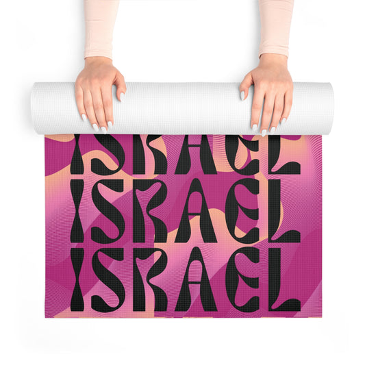 Flow & Squiggle Israel Pink & Coral on Hot Pink Foam Yoga Mat