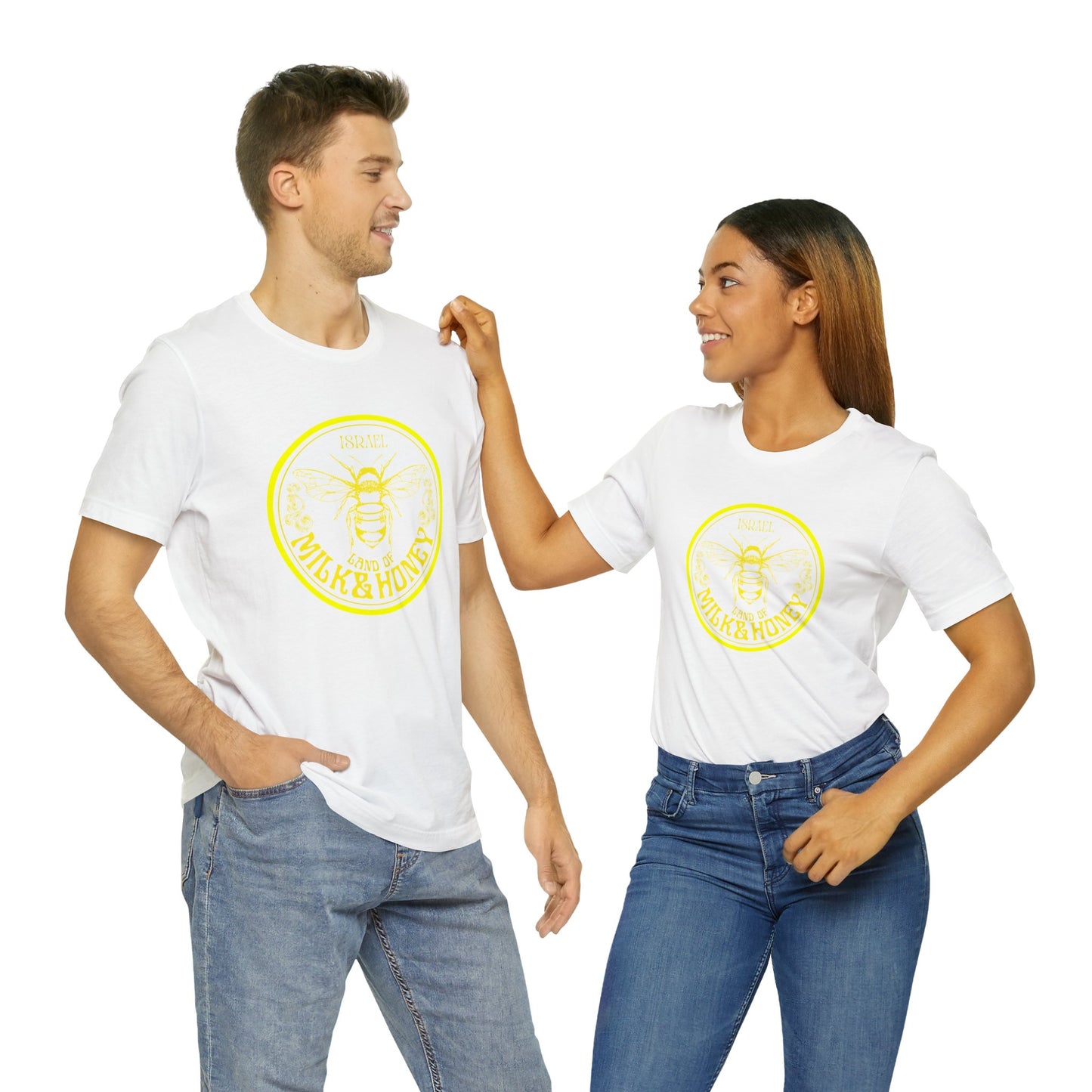 Israel Yellow Milk & Honey Badge Unisex Jersey Short Sleeve Tee