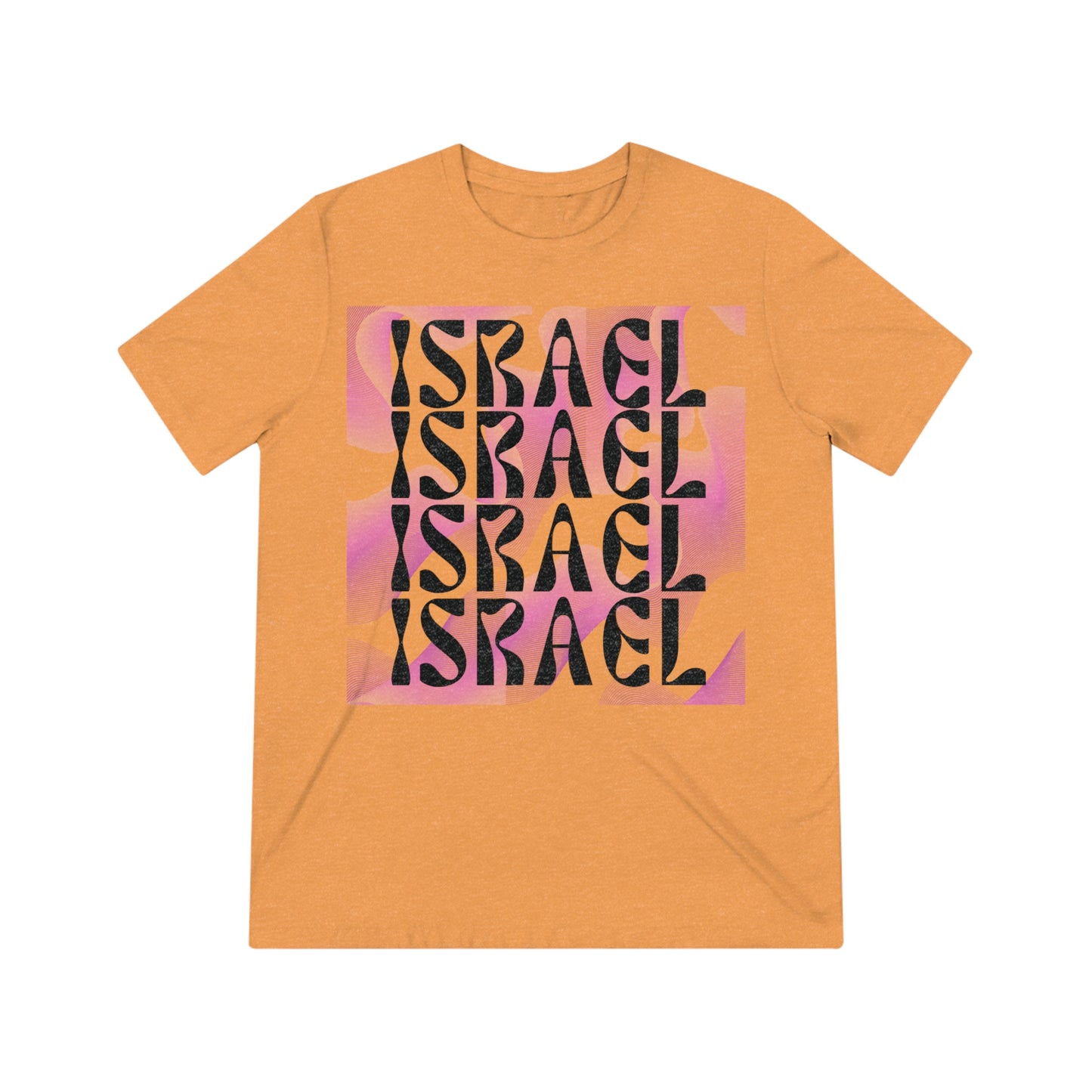 Flow & Squiggle Israel Pink & Coral Square Unisex Triblend Tee