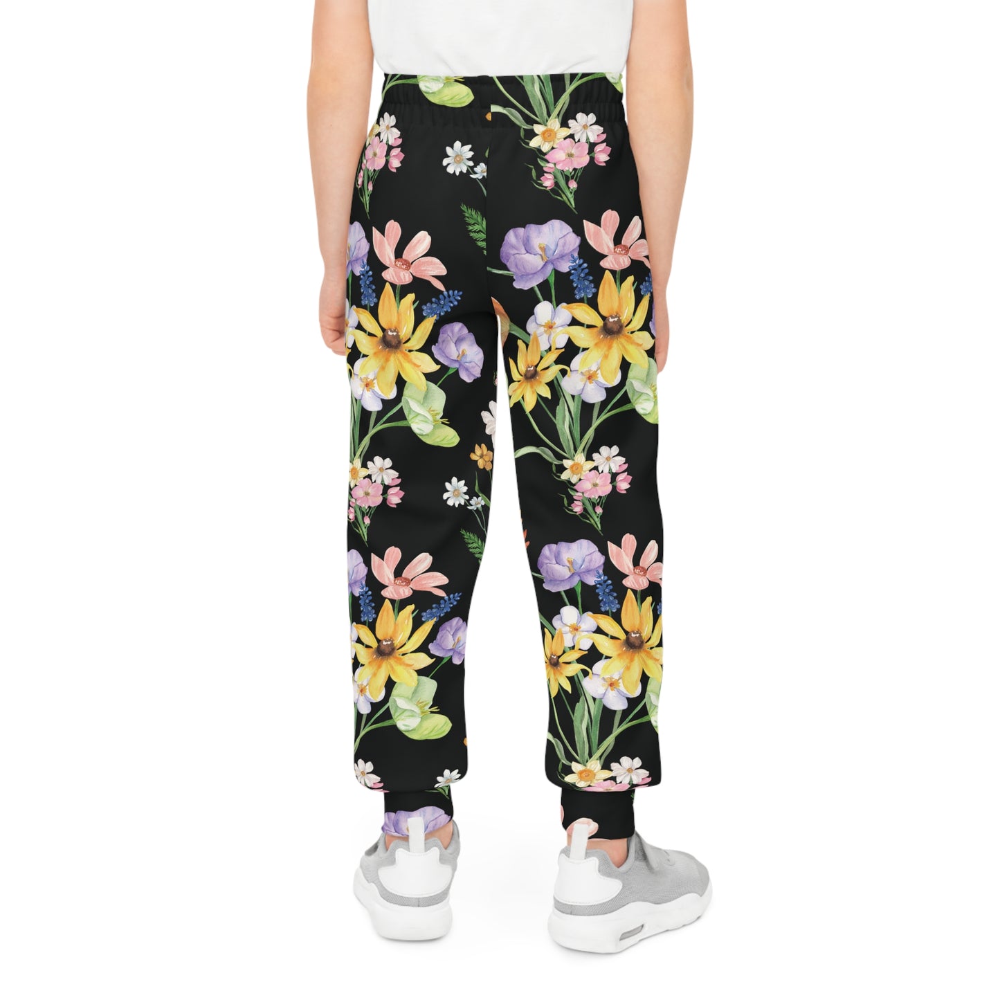 Yvonne Floral Pattern on Black Youth Joggers