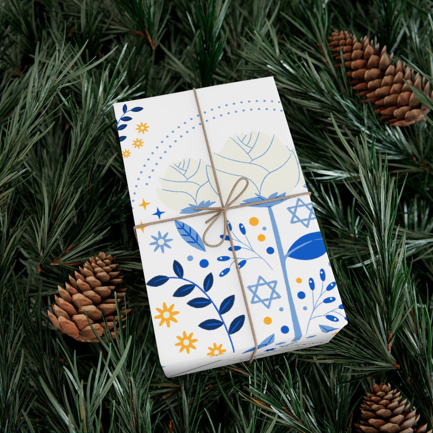 Blue & White Israel Pattern Gift Wrap Papers