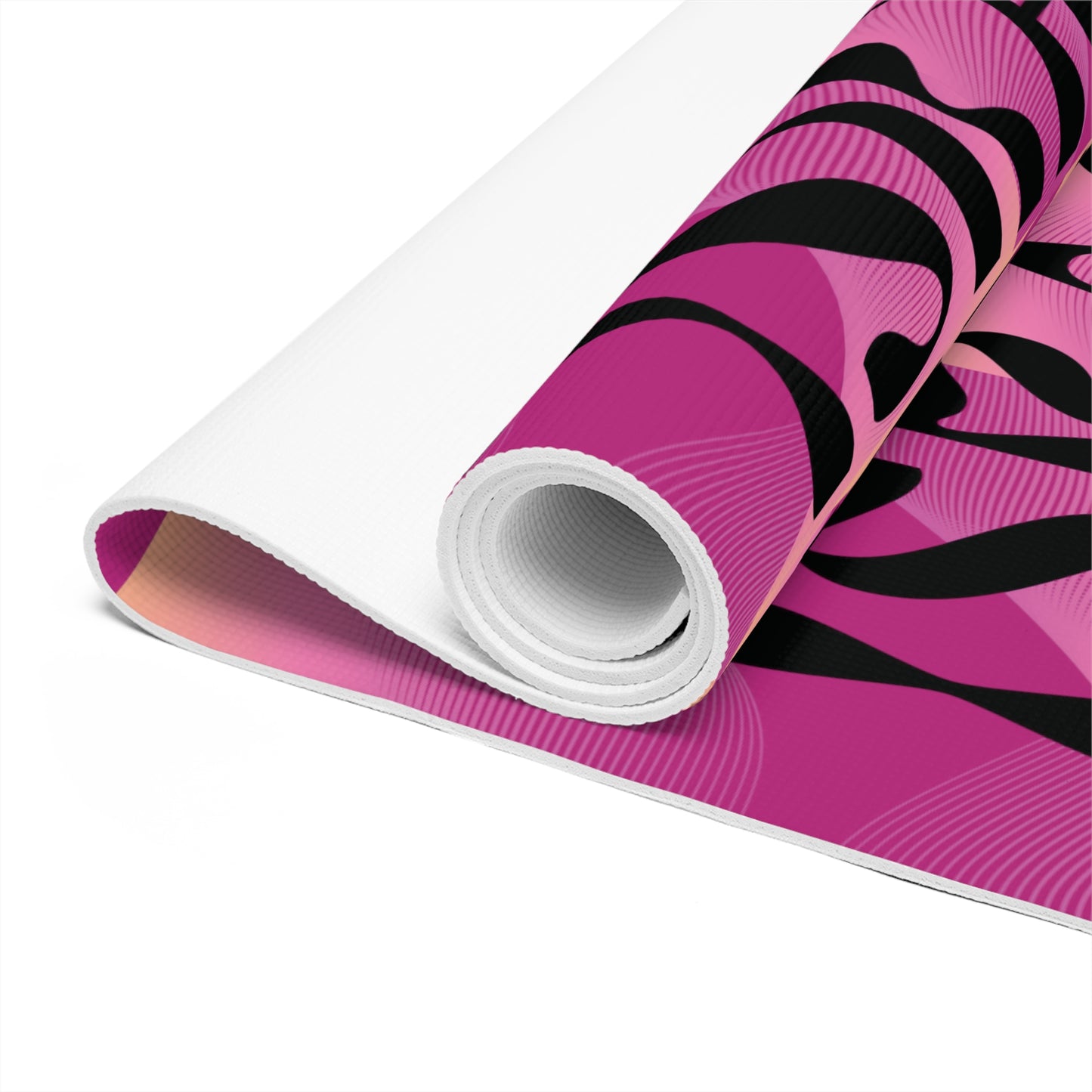 Flow & Squiggle Israel Pink & Coral on Hot Pink Foam Yoga Mat