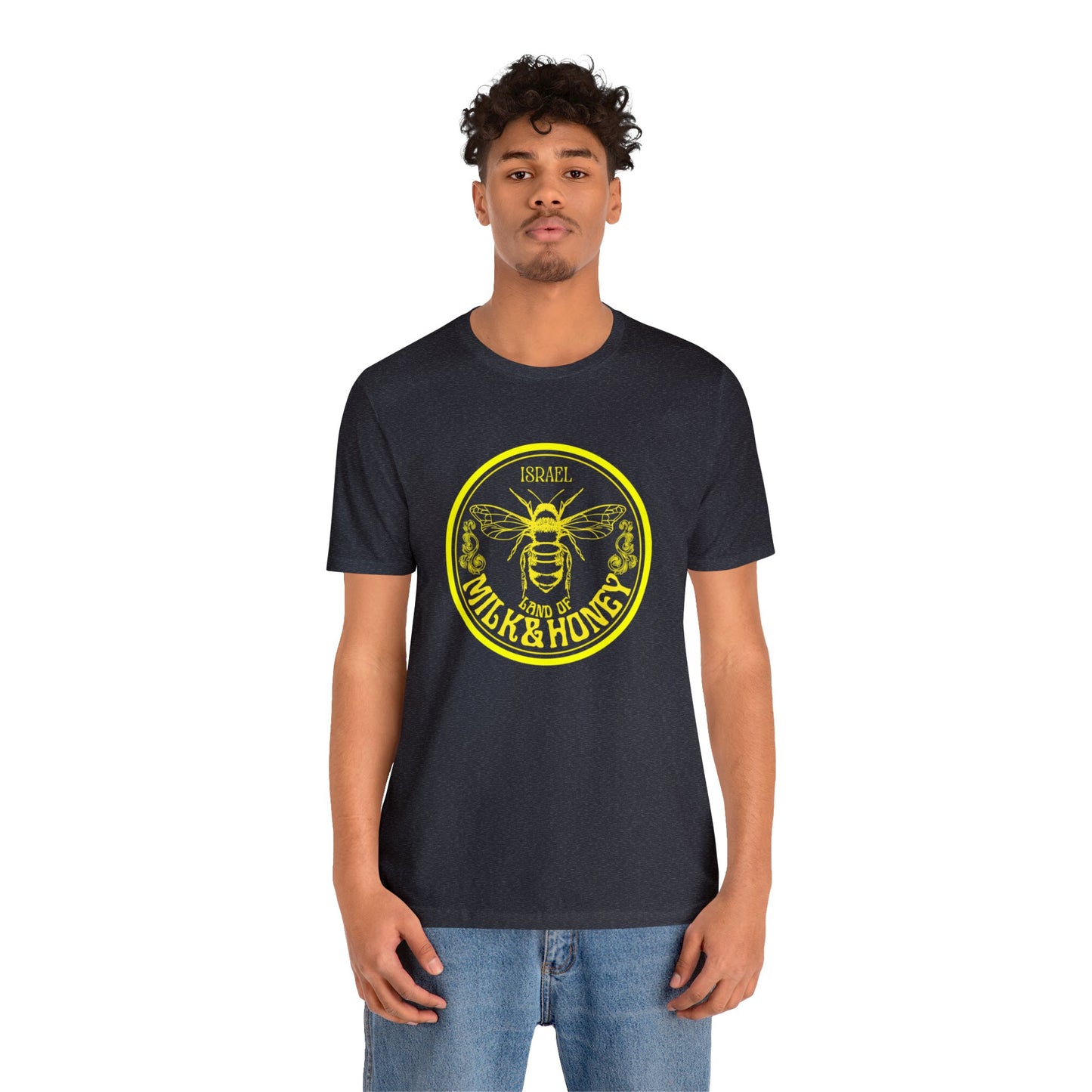 Israel Yellow Milk & Honey Badge Unisex Jersey Short Sleeve Tee