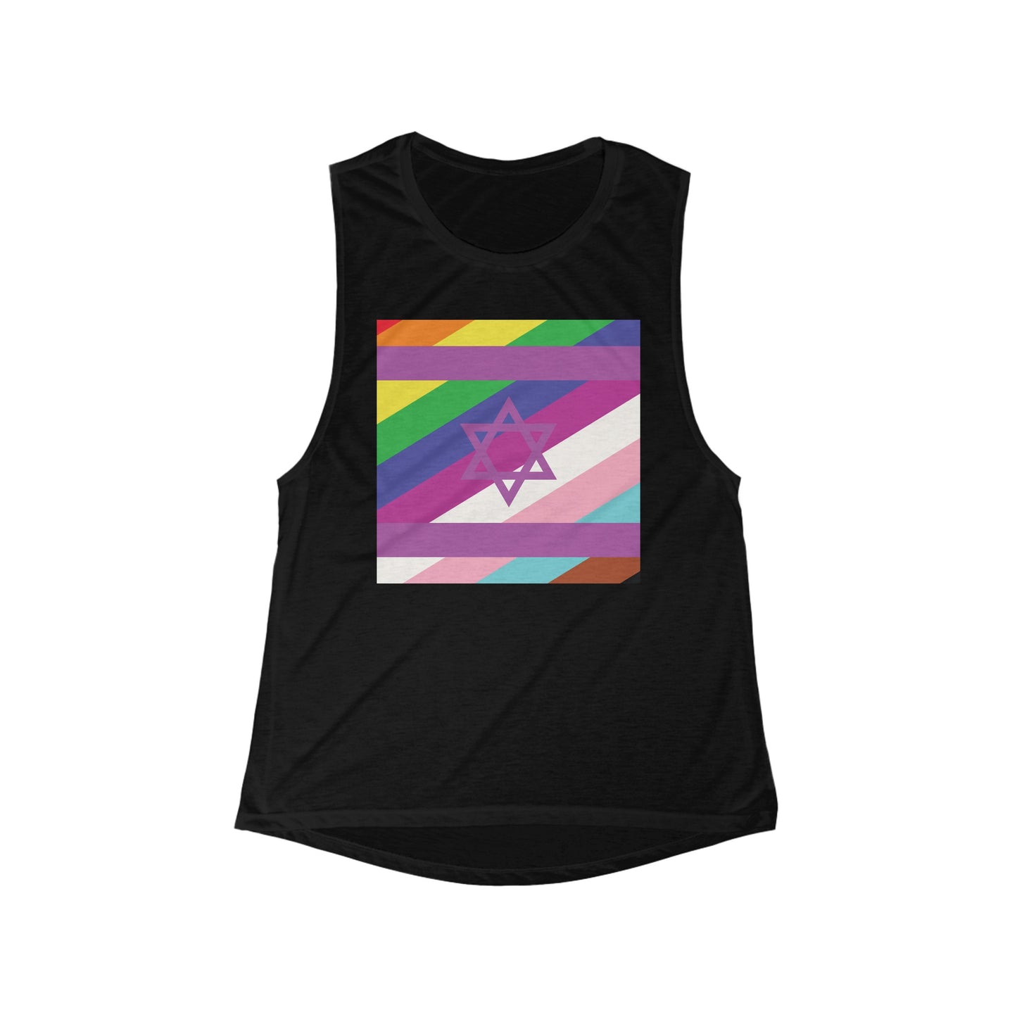 Hot Pink Pride Flowy Scoop Muscle Tank