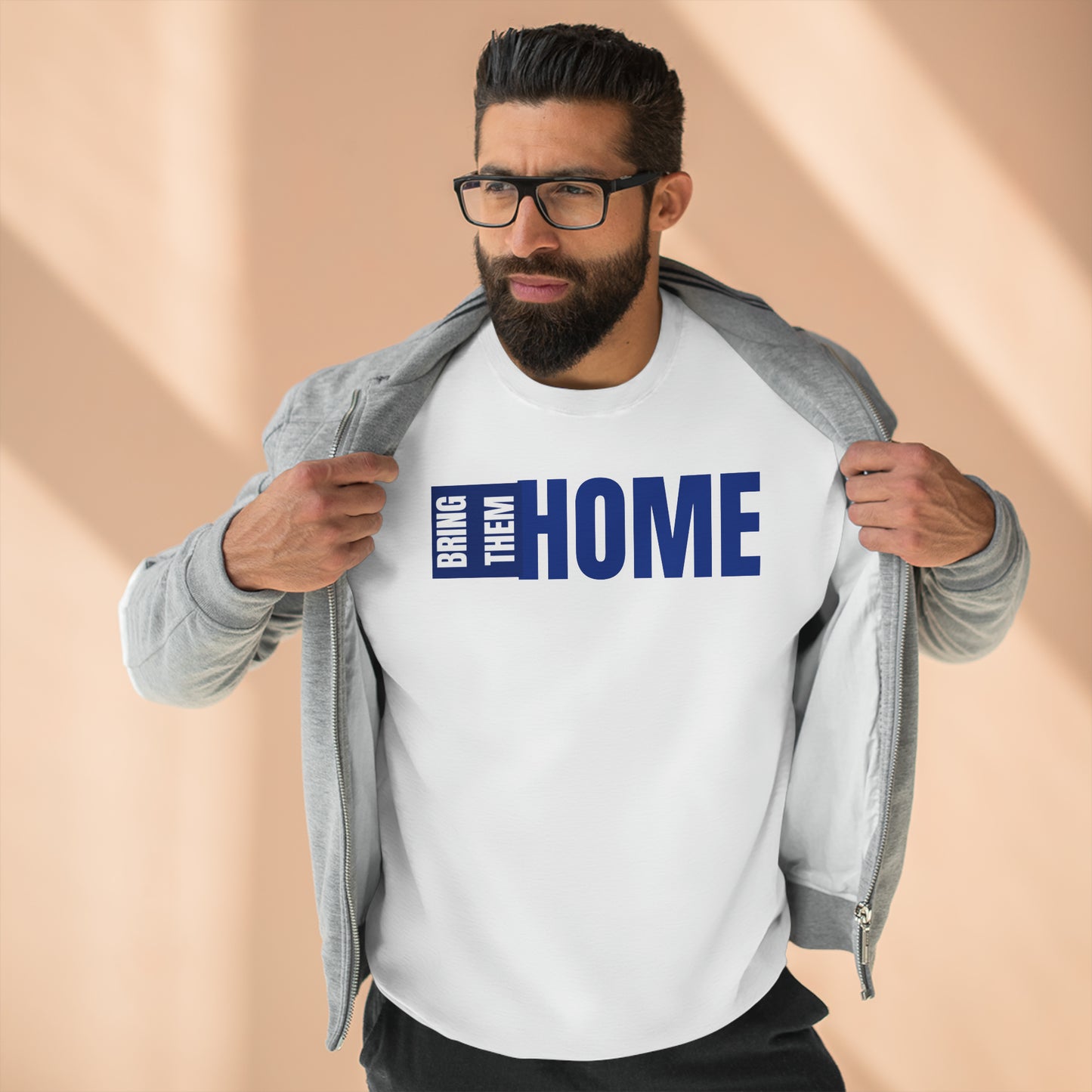 Bring Them HOME Blue & White Unisex Crewneck Sweatshirt