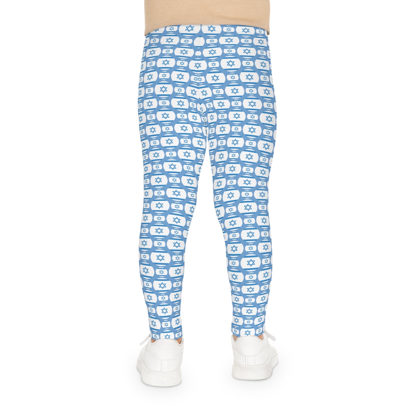 Ilan Israel Flag Pattern on Light Blue Kids Leggings