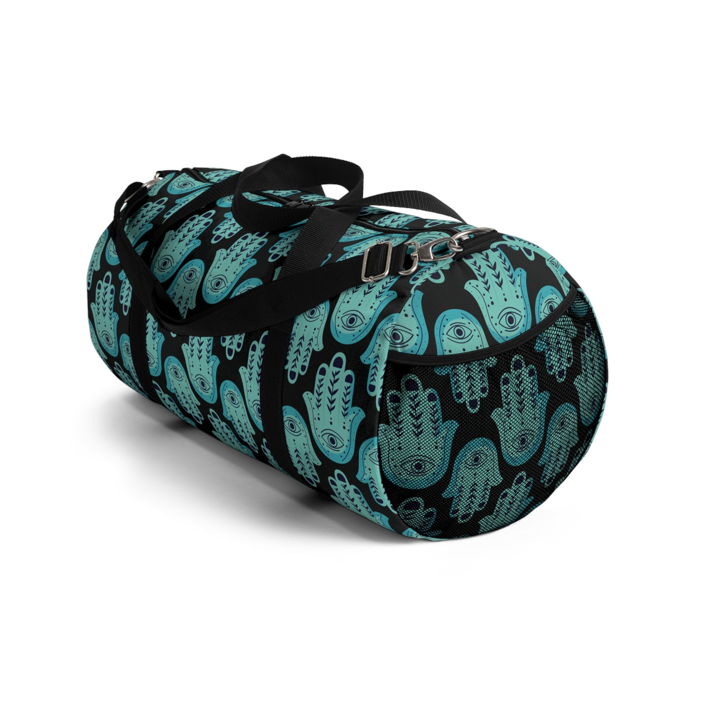 Hannah Bright Turquoise Hamsa Pattern Duffel Bag