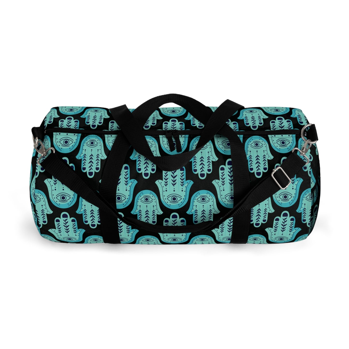 Hannah Bright Turquoise Hamsa Pattern Duffel Bag