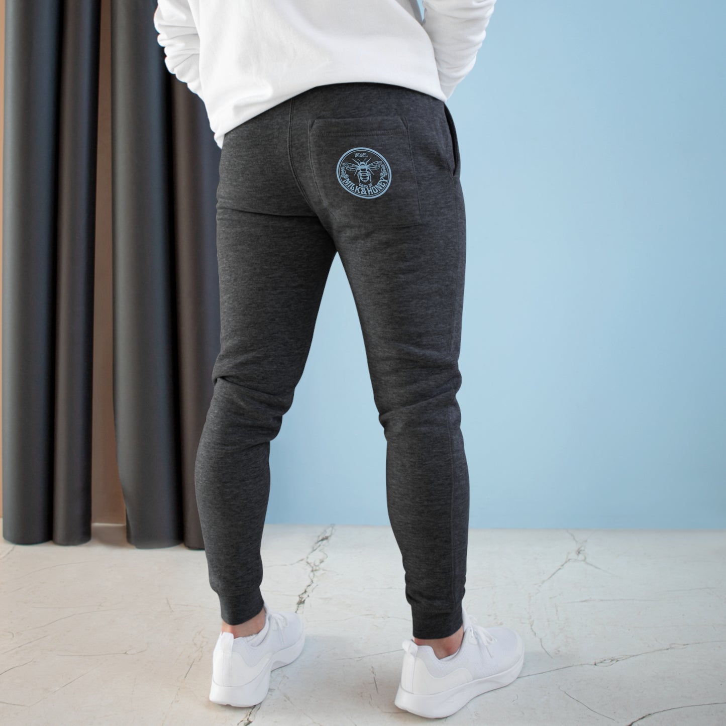 Israel Blue Milk & Honey Badge Unisex Fleece Joggers