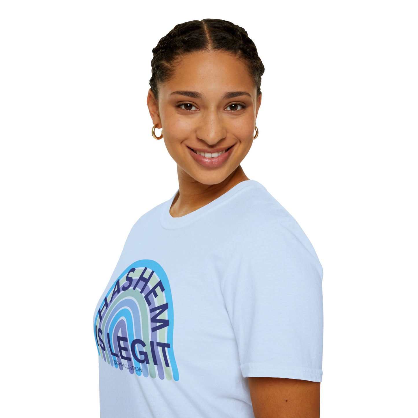 Chani Libson Hashem Is Legit Quote Blue Unisex Softstyle T-Shirt