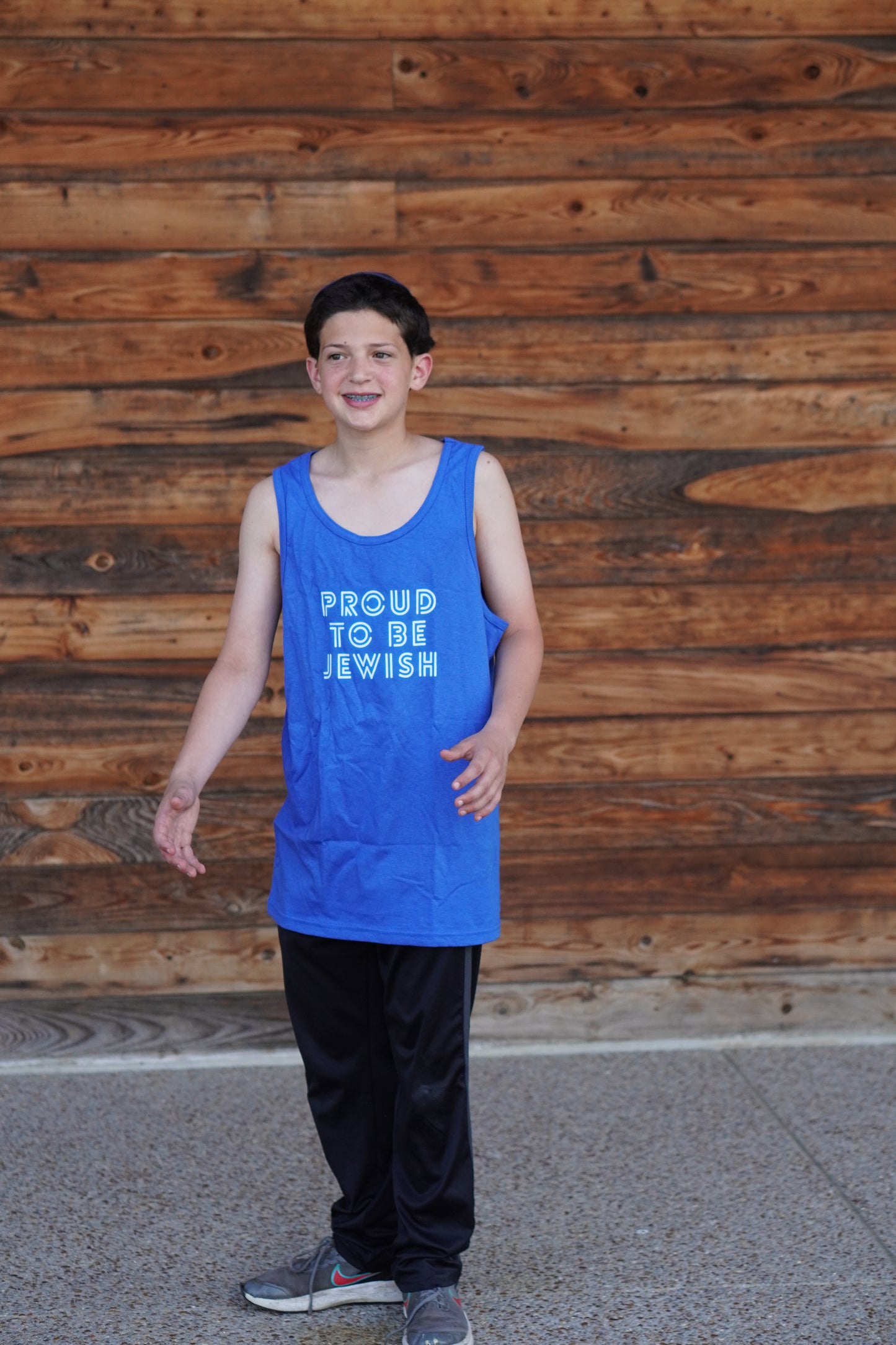 Proud To Be Jewish Blue & White Bubbles Unisex Heavy Cotton Tank Top