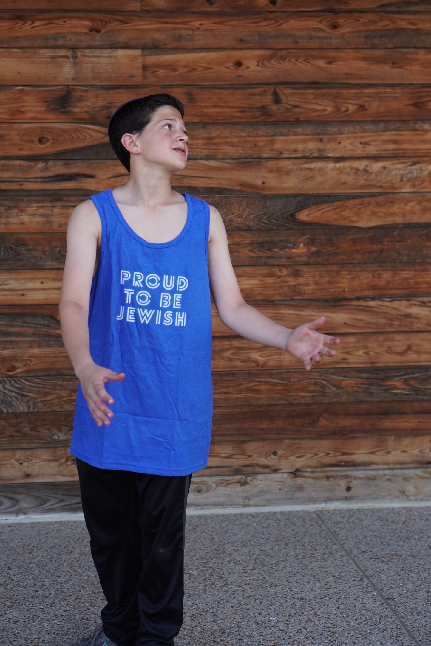 Proud To Be Jewish Blue & White Bubbles Unisex Heavy Cotton Tank Top