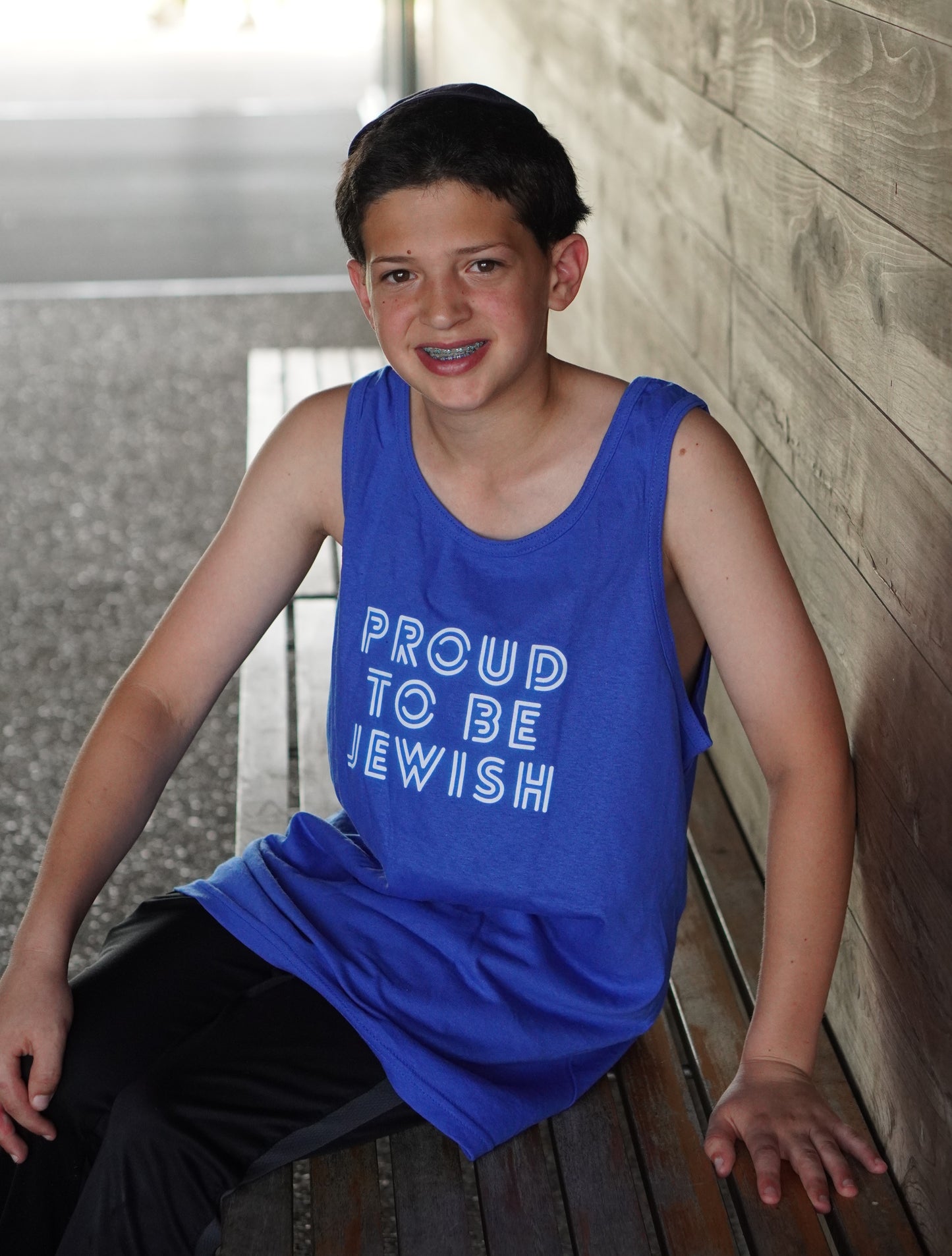 Proud To Be Jewish Blue & White Bubbles Unisex Heavy Cotton Tank Top