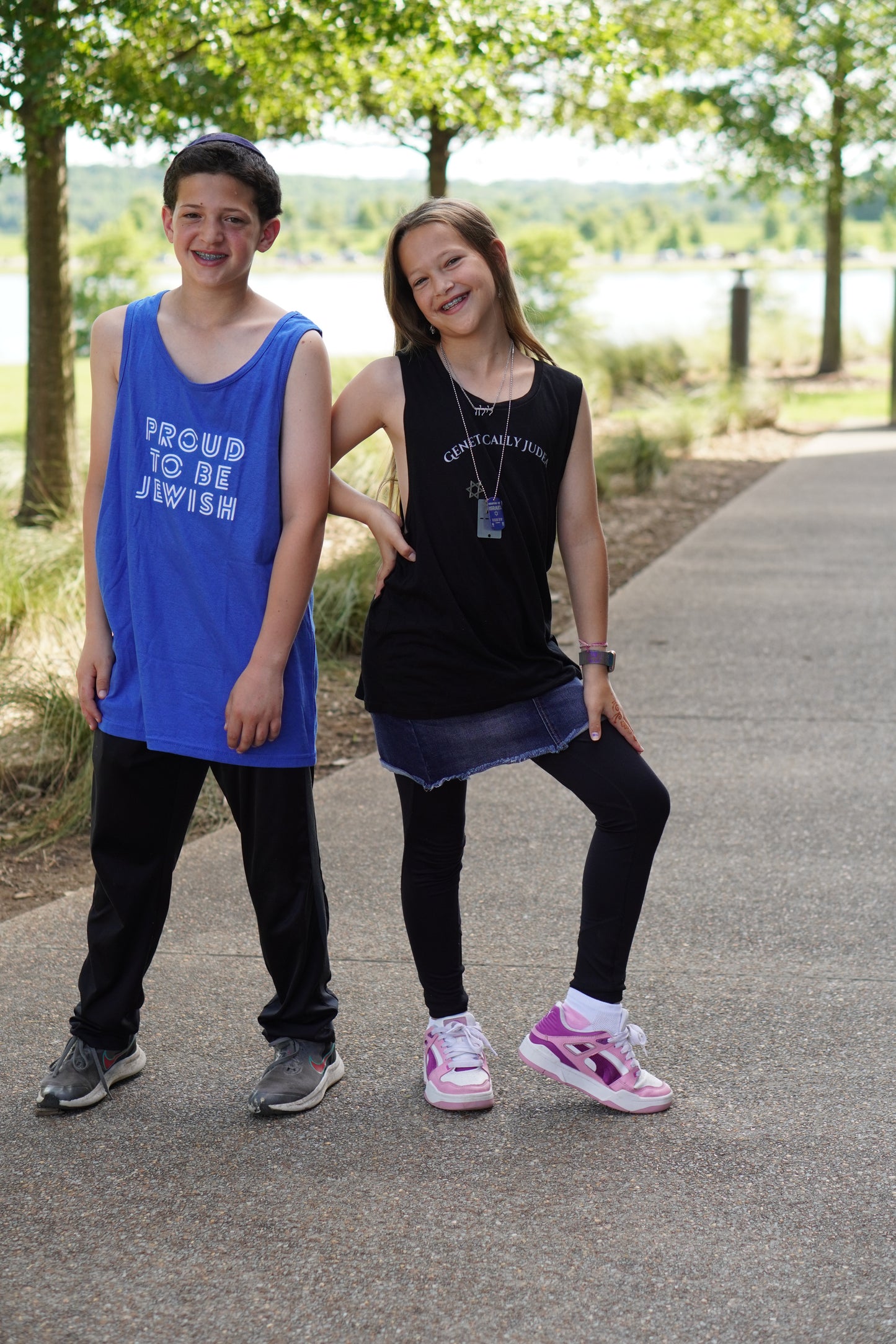 Proud To Be Jewish Blue & White Bubbles Unisex Heavy Cotton Tank Top