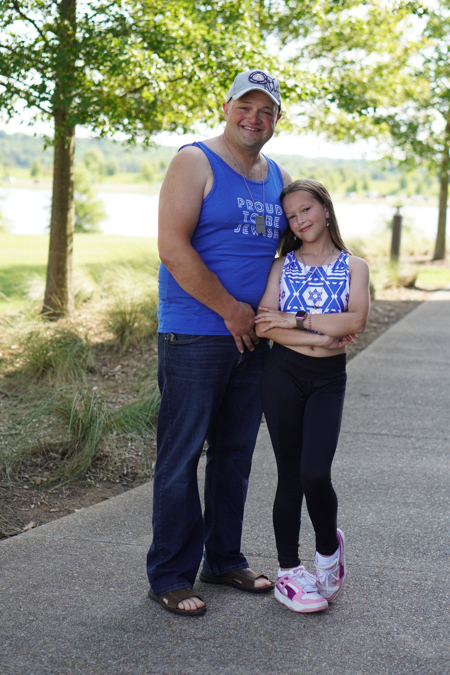 Proud To Be Jewish Blue & White Bubbles Unisex Heavy Cotton Tank Top