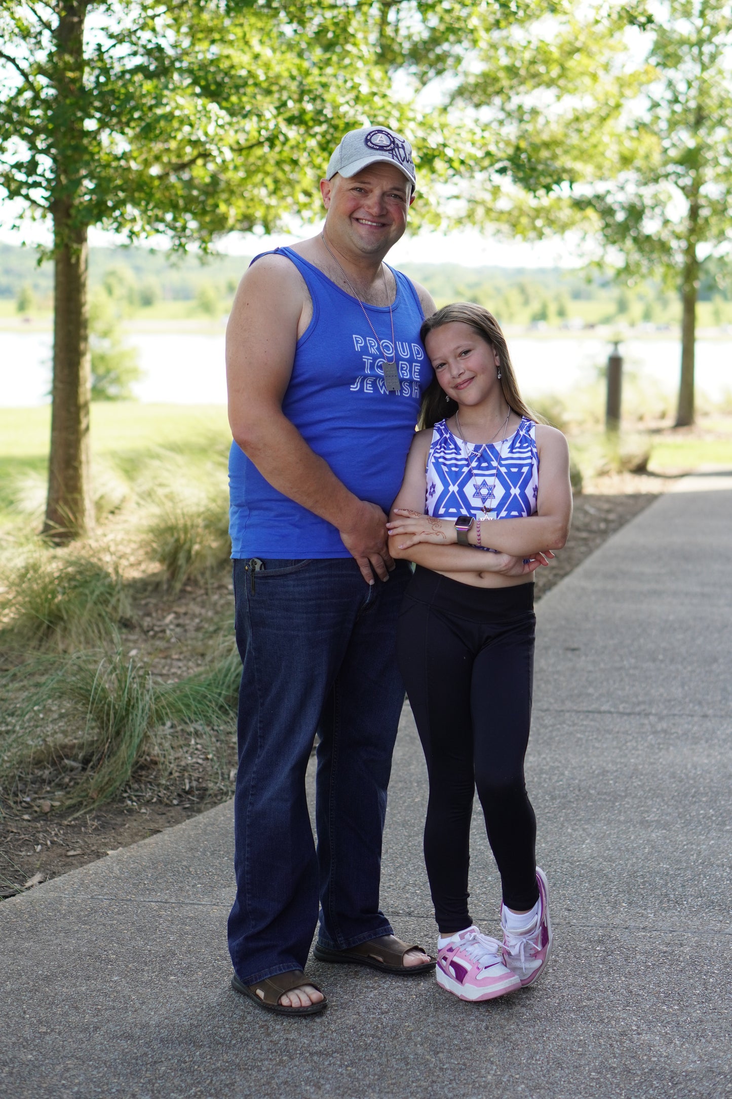 Proud To Be Jewish Blue & White Bubbles Unisex Heavy Cotton Tank Top