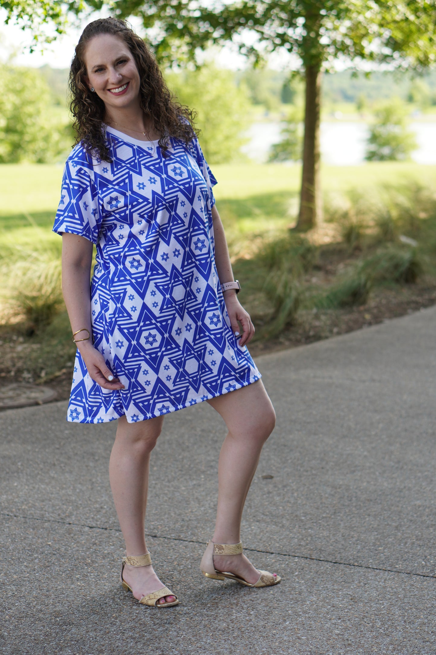 Maayan Magan David Pattern T-Shirt Dress