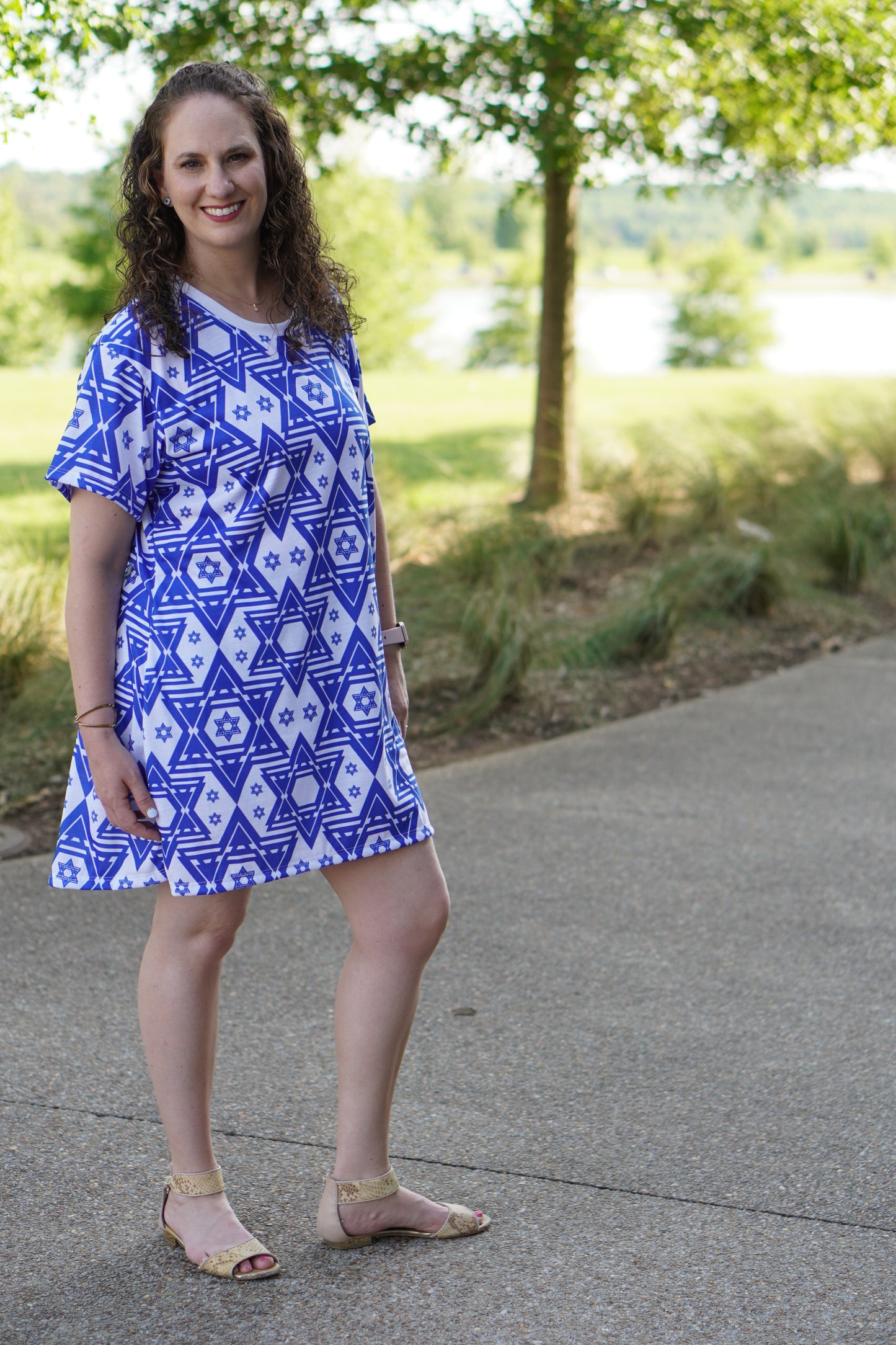 Maayan Magan David Pattern T-Shirt Dress