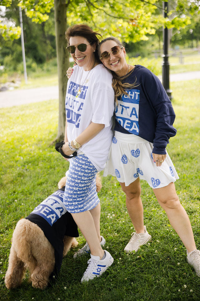 Ilana Blue Israel Heart on White Women's Skater Skirt