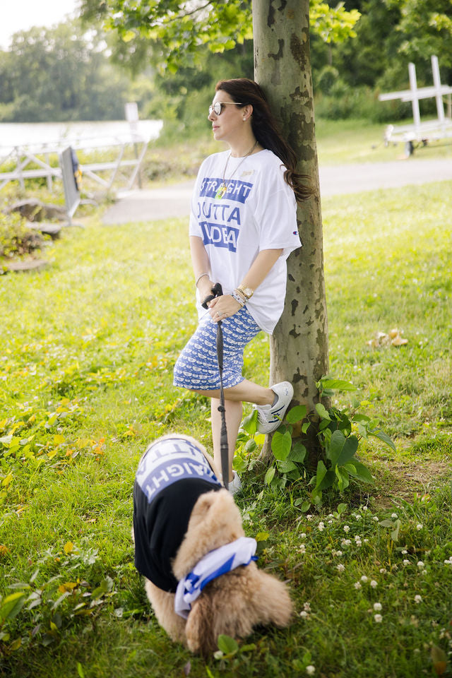 Israel Triple Heart Flag Pattern on Blue Women's Pencil Skirt