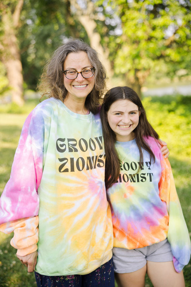 Groovy Zionist Unisex Tie-Dye Sweatshirt