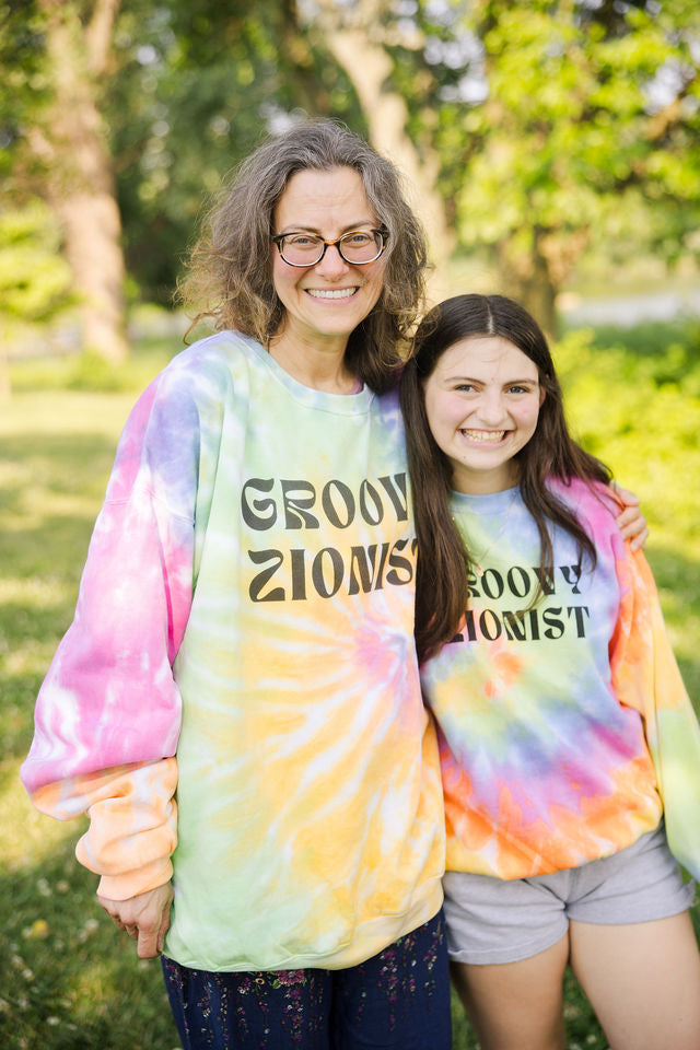 Groovy Zionist Unisex Tie-Dye Sweatshirt